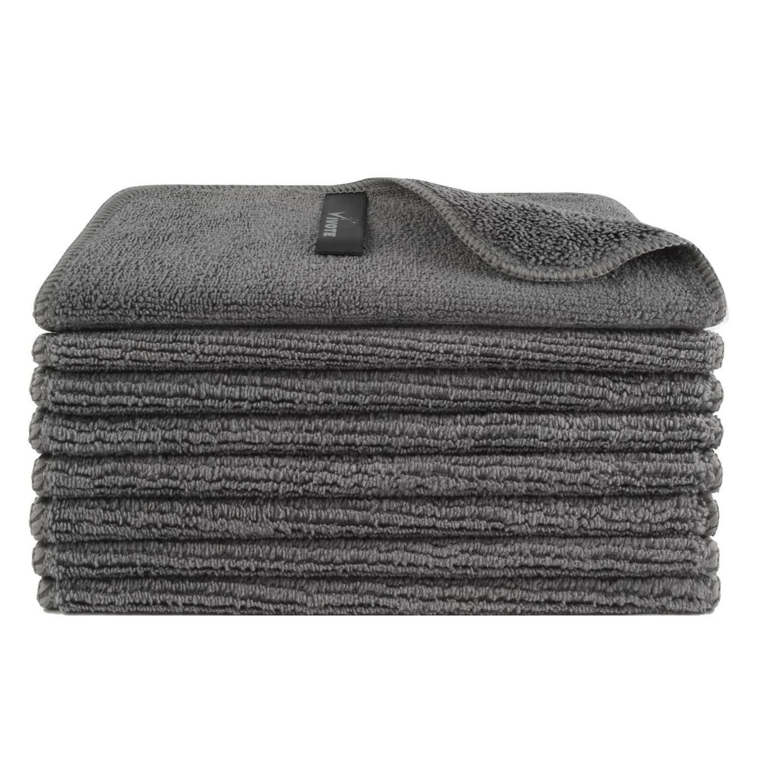 LuxusKollektion Spüllappen Microfaser Spültücher waschbar Grau 20x20 20 x 20 cm Mikrofasertuch