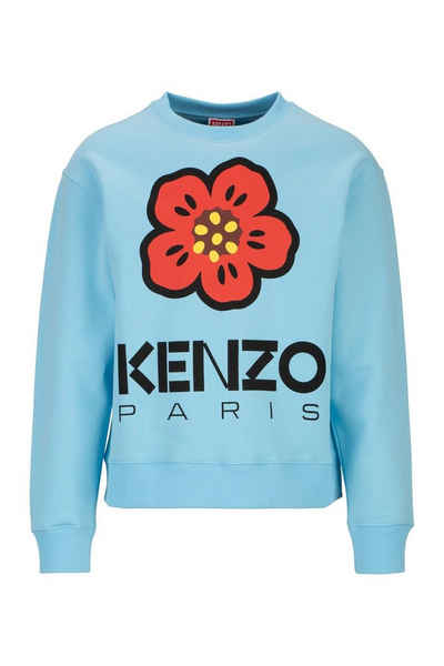 KENZO Sweatshirt Flower Print mit ikonischem roten Blumenmotiv und Logo-Print