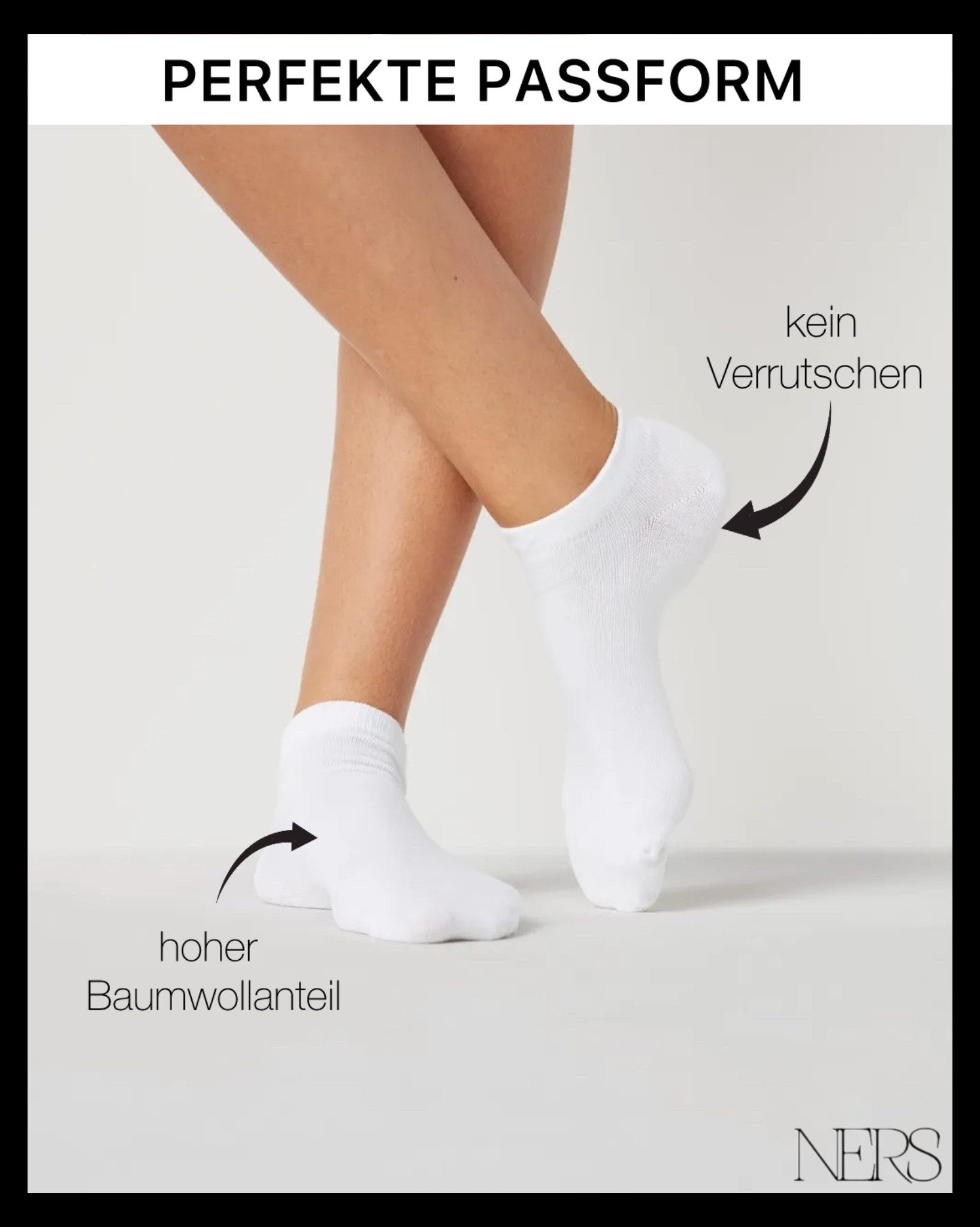 NERS Sneakersocken 10-20 Paar Sneaker Socken aus Baumwolle, für Damen & Herren, ohne Naht (20-Paar, 20 Paar) Kein Verrutschen, mit Komfortbund, atmungsaktiv, für Alltag & Sport