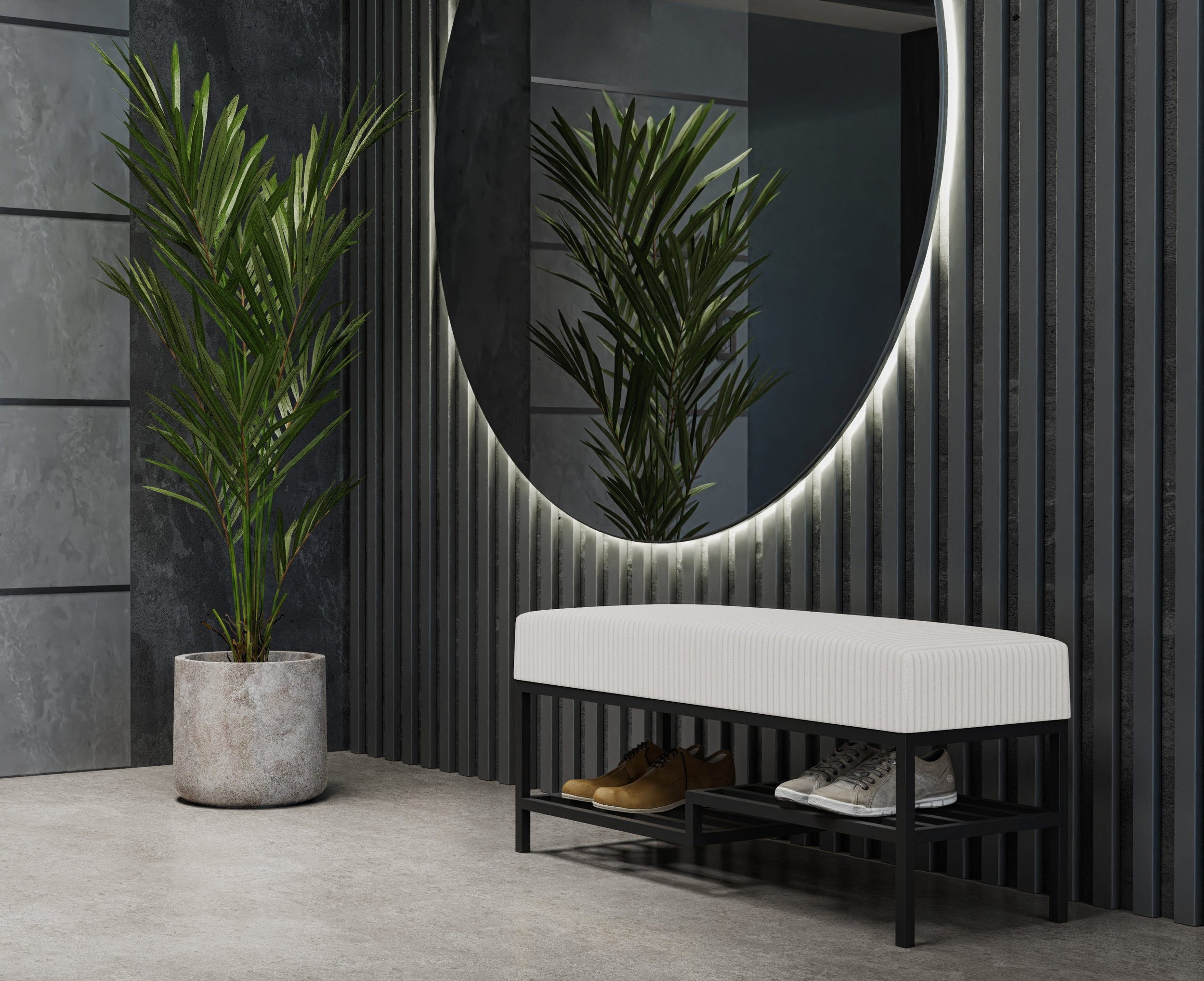 Beautysofa Polsterbank Moderne, modische elegante Bank mit Schuhregal SHELF günstig online kaufen