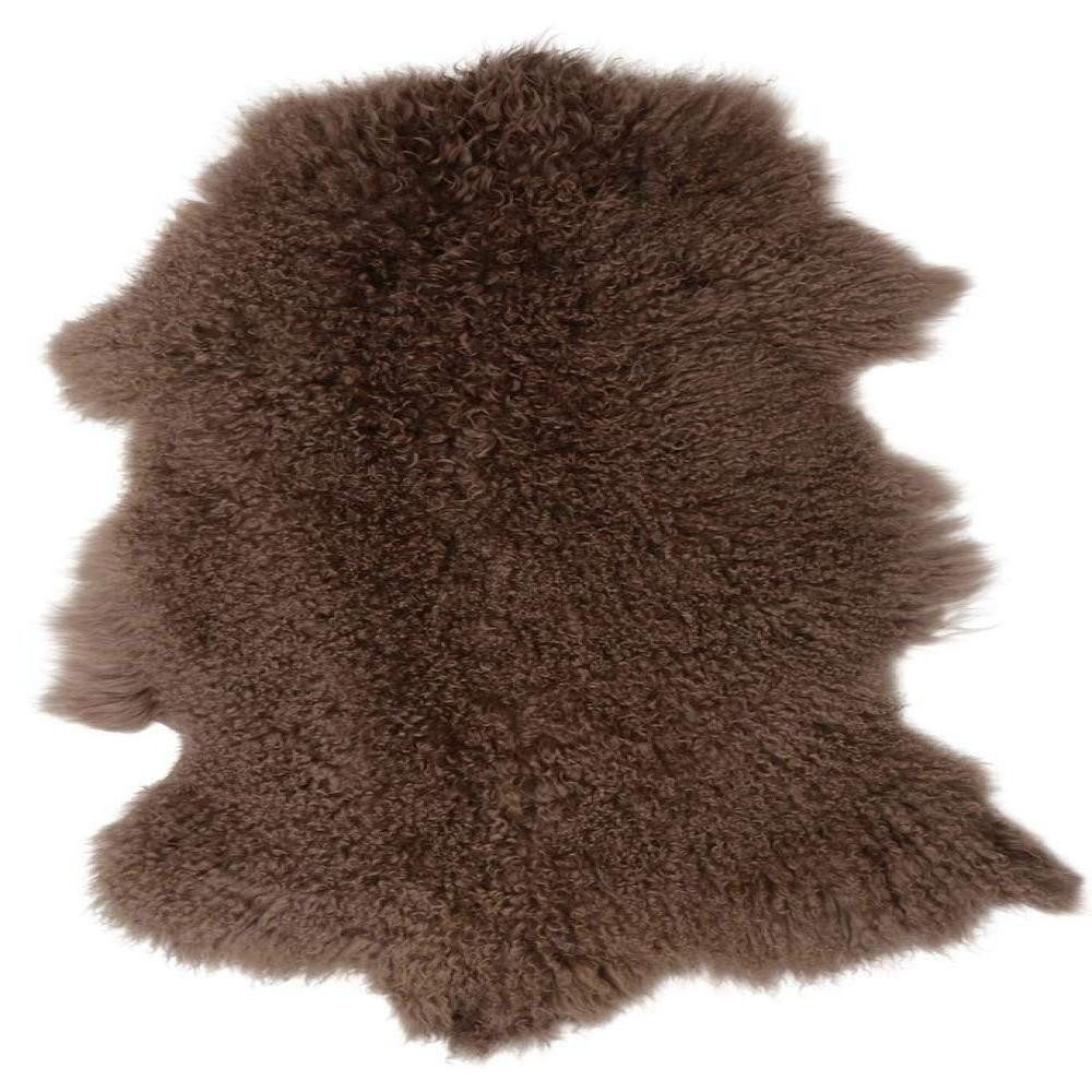 Ib Laursen Fellteppich Tibetisches Lammfell Braun
