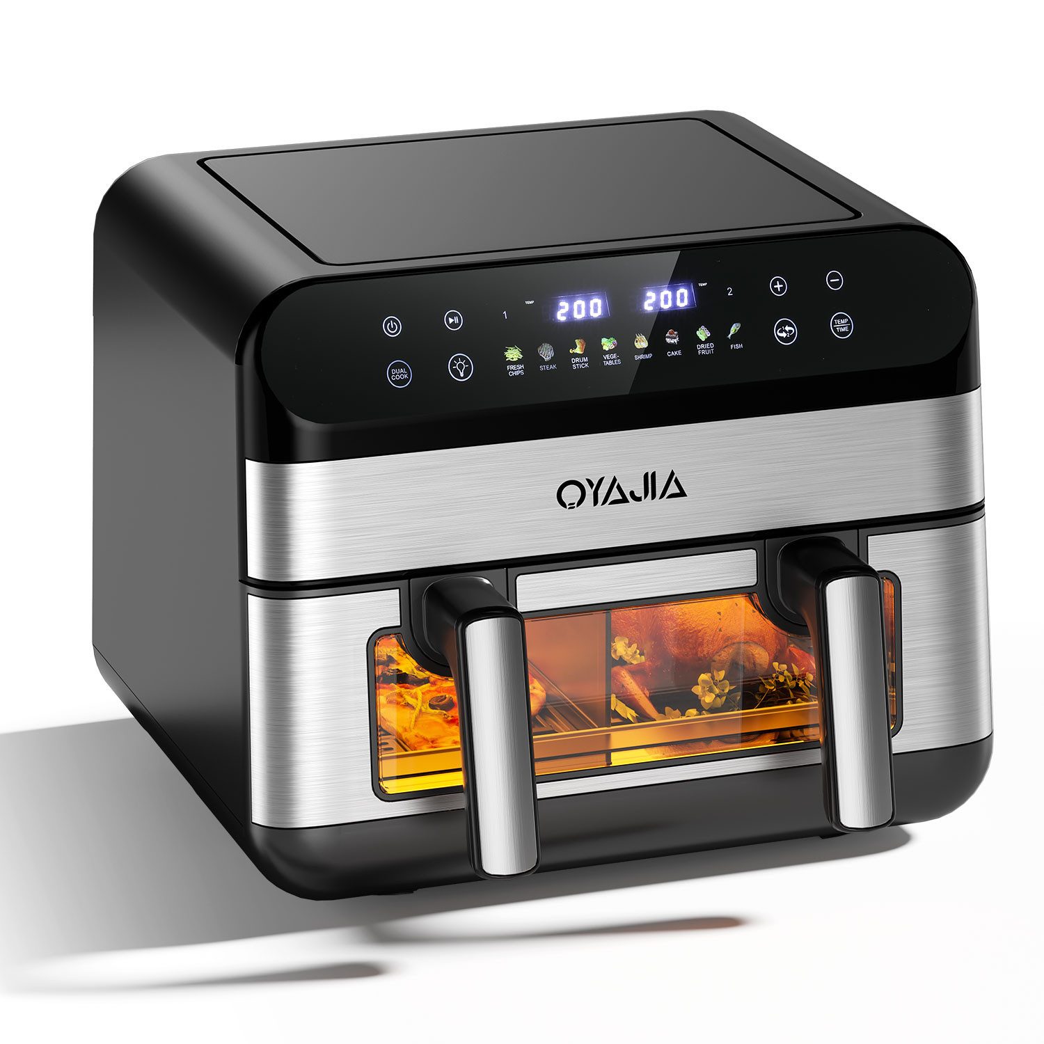 Heißluftfritteuse Heißluftfritteuse mit Doppelkammer, 9L 10L Airfryer mit Sichtfenster