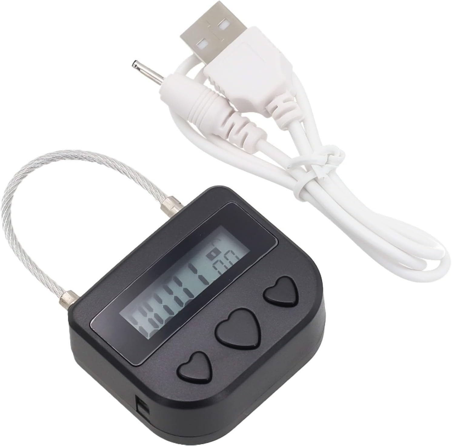FELIXLEO Vorhängeschloss "Elektronisches Zeitschloss USB Aufladbar Timer Sperre bis Schwarz "