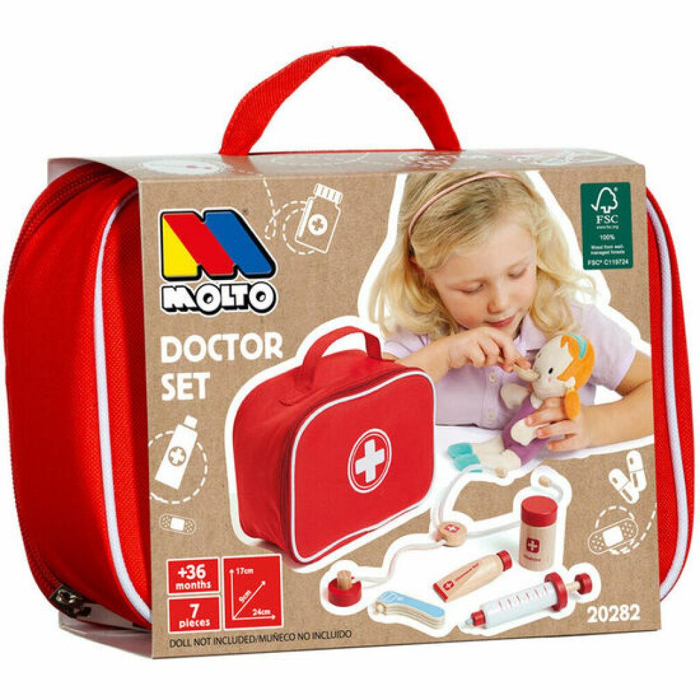 Molto Spielzeug-Arztkoffer Spielzeug-Arztkoffer mit Zubehör Moltó Holz (7 pcs)