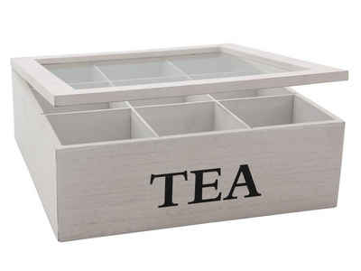 Emilja Teebox »Teebox aus Holz in weiß«, Holz
