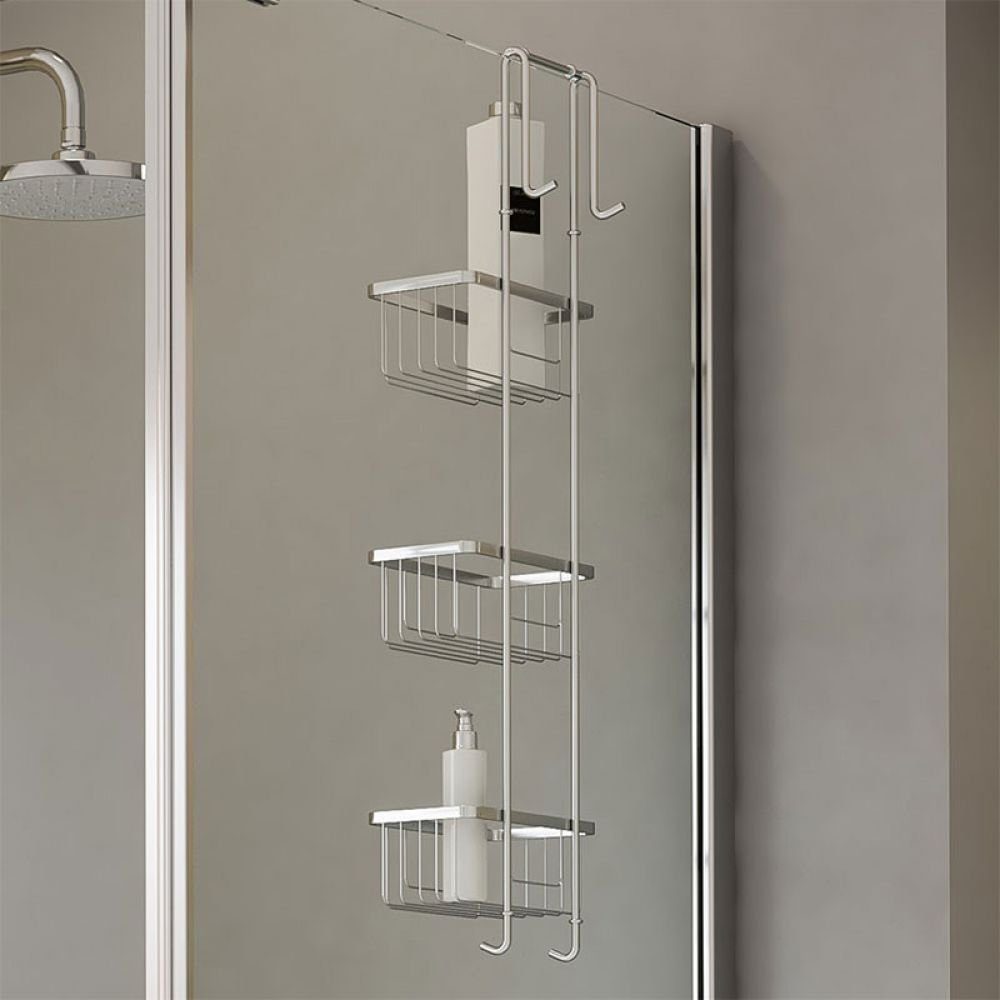 Schulte Runddusche Schulte Duschregal zum hängen 3 Etagen aus verchromtem Edelstahl