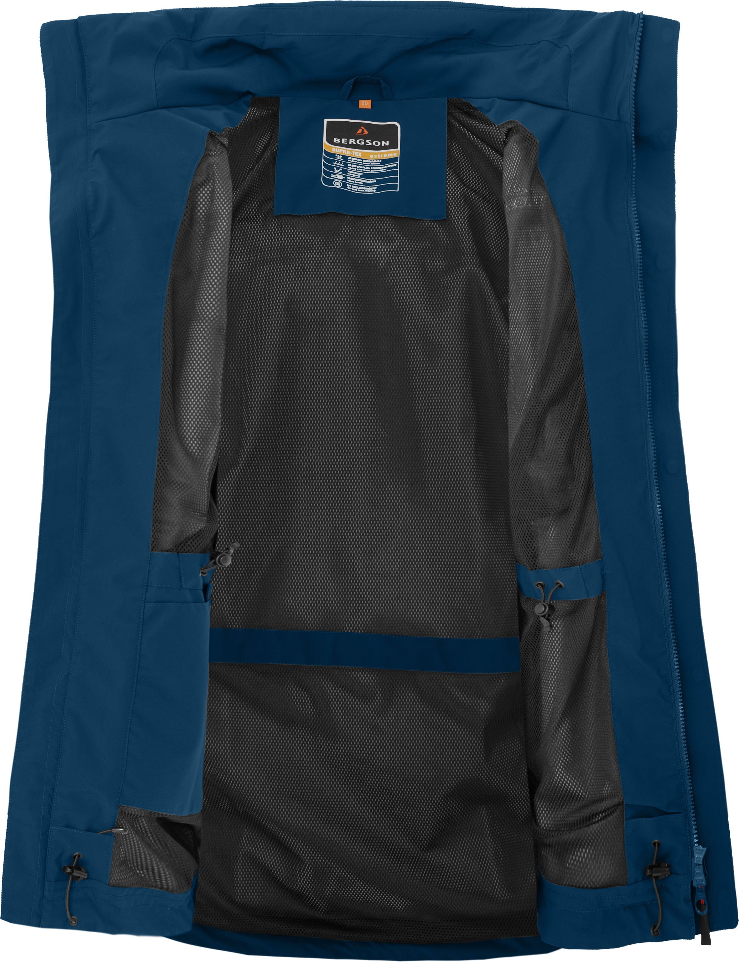 Bergson Regenjacke JUKKA light Herren Sommer-Parka, Netzfutter, 20000 mm Wassersäule, Normalgrößen