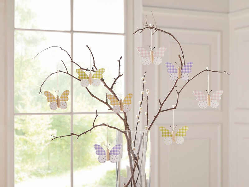 Dekoleidenschaft Dekohänger "Schmetterling" verschiedene Modelle, Frühlingsdeko zum Aufhängen (5 St., 8 St., oder 12 St. im Set), Fensterdeko hängend, Hängedeko, Fensterschmuck, Hängedekoration