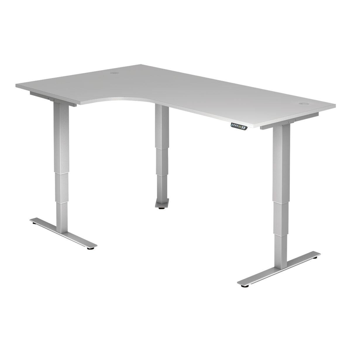 HAMMERBACHER Eckschreibtisch Ergonomic, Breite 200 cm, elektrisch / traversenlos Höhe 63,5-128,5 cm, T-Fuß
