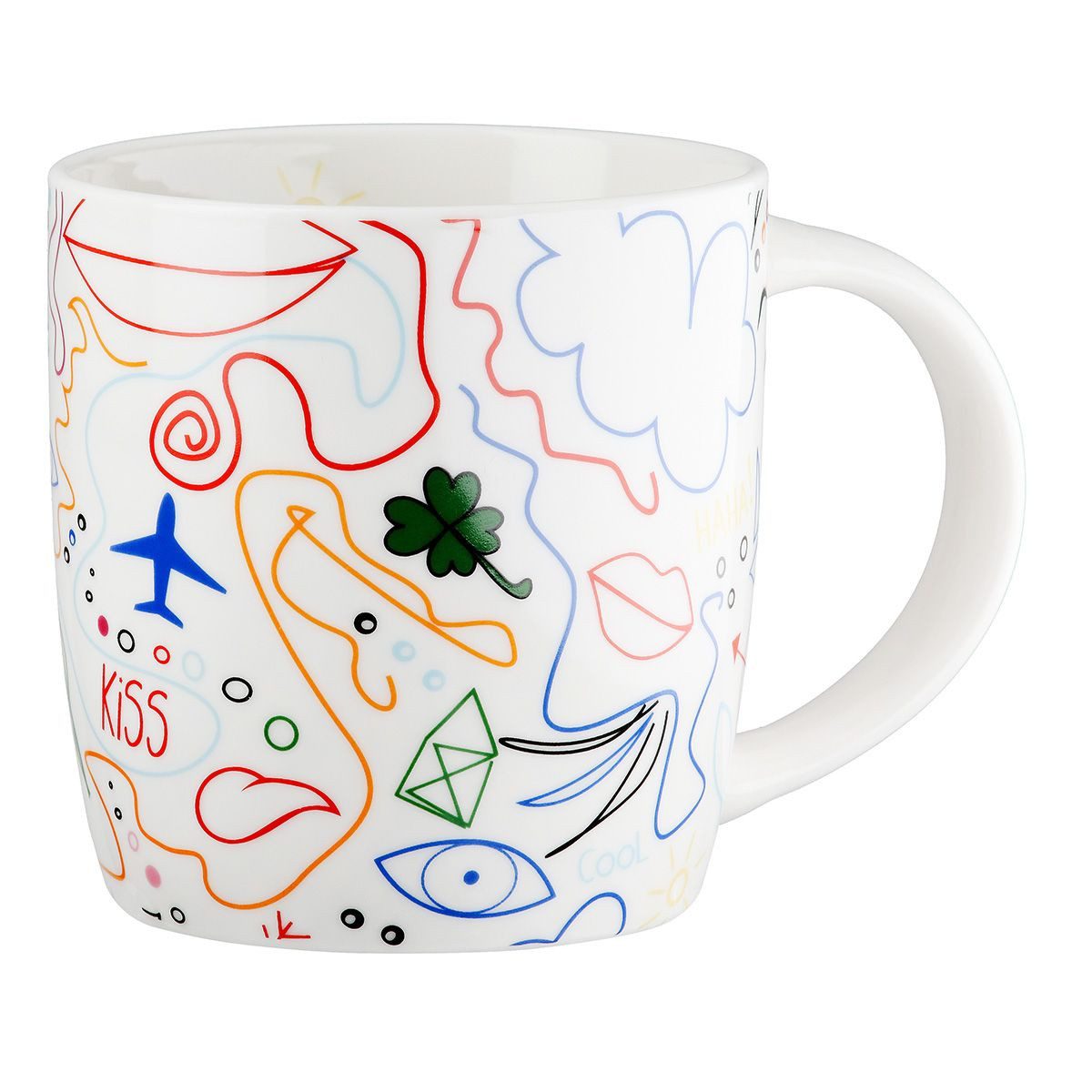 GILDE Becher 6er Set Tassen Colorful Modern Art Abstraktes Design, 6-tlg.