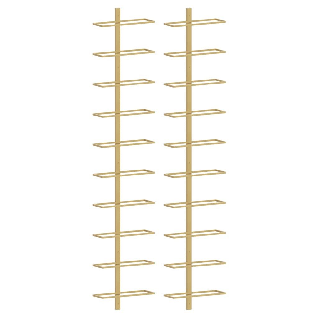 furnicato Weinregal Wand-Metall 24 x 9 x 120 cm Golden für 10 Flaschen, 1-tlg., Rostgeschützte Flaschenhalterung für Küche, Bar und Speisekammer