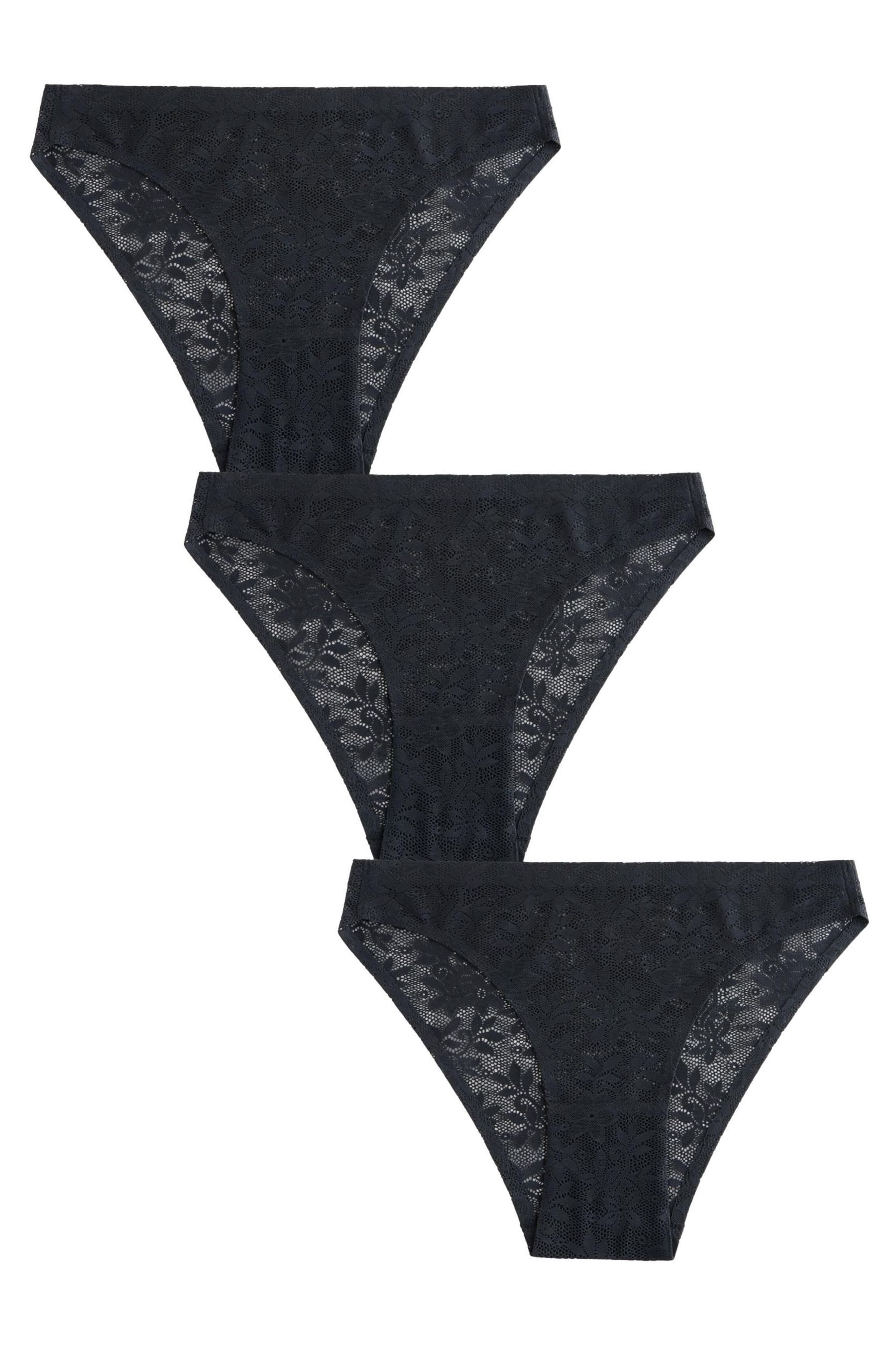 Next Slip 3er-Pack Nahtlose Spitzenslips, hohe Bein (3-St)