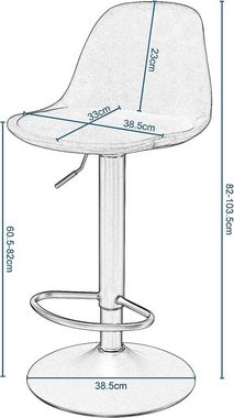 EUGAD Barhocker (4 St), Gepolsterter Drehhocker mit Luftheber-Design, Kunstleder