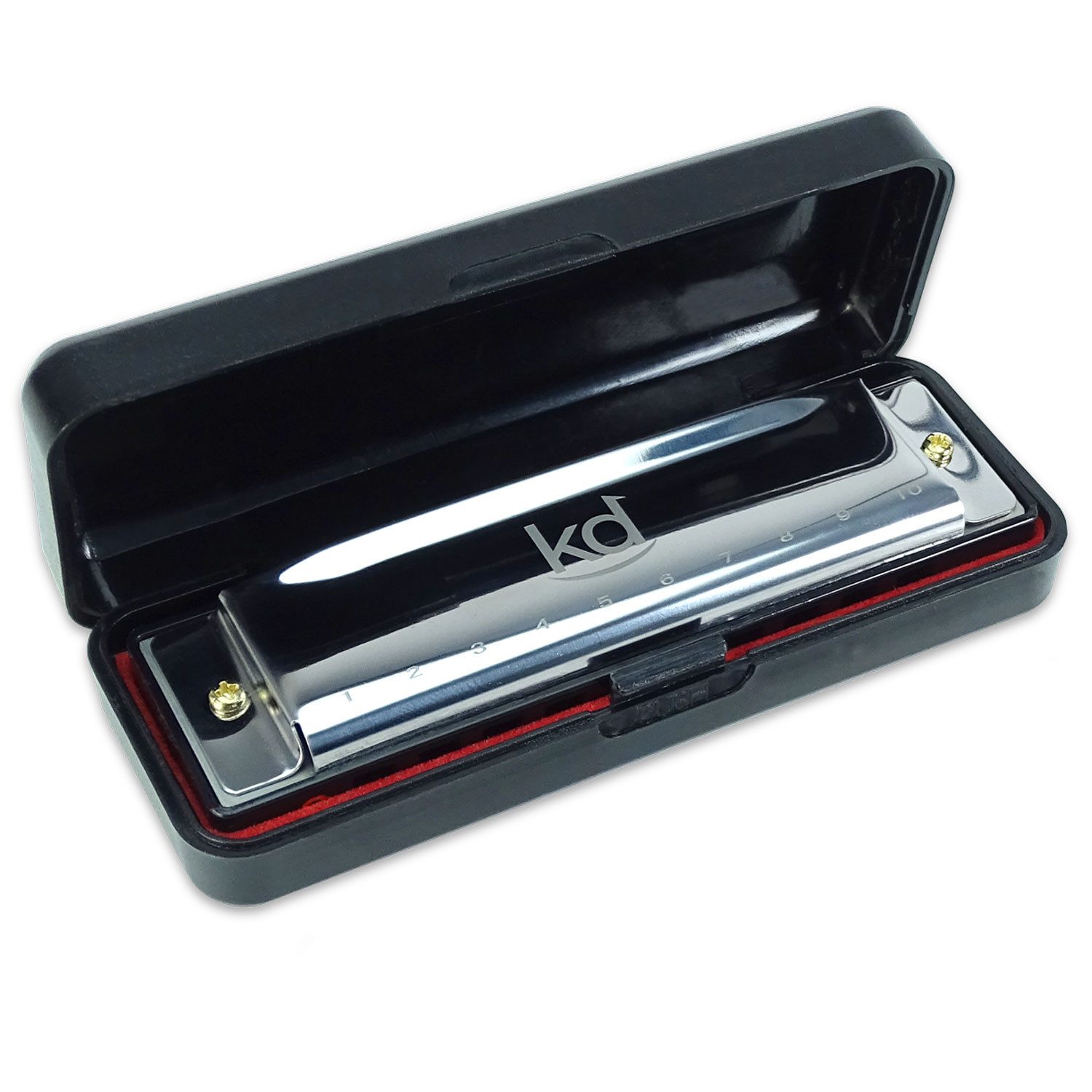 keepdrum Mundharmonika keepdrum Bluesharp KDBHC diatonische Mundharmonika C-Dur C Deutsch, Set, mit Etui – Bild 4 von 5
