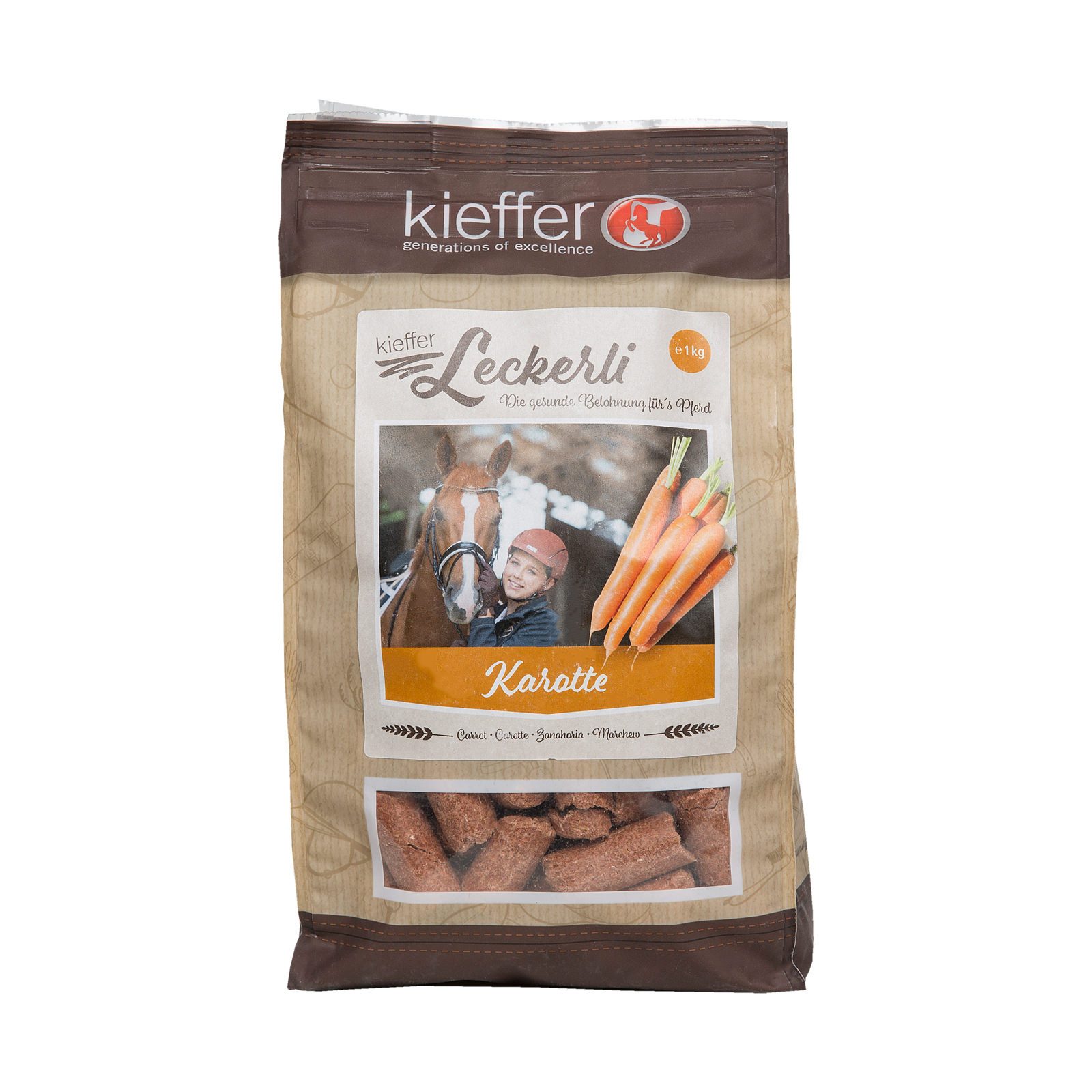 Kieffer Leckerli Karotte - natürlicher Leckerbissen für Pferde - 1 kg