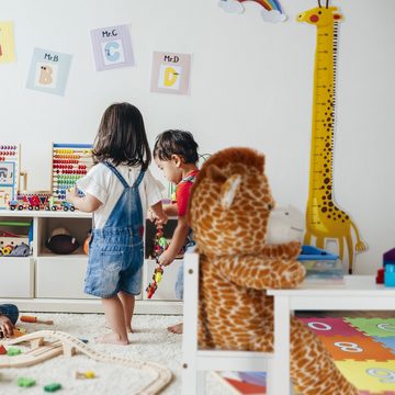 relaxdays Kindersitzgruppe Kindersitzgruppe weiß mit 2 Stühlen