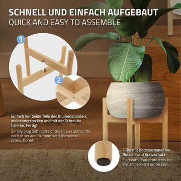 ML-DESIGN Blumenständer Pflanzenständer Blumentopfständer Blumenhocker Blumentopfhalter, 3er Set Braun aus Holz 25x25x30cm für Blumentöpfe bis 29cm robust