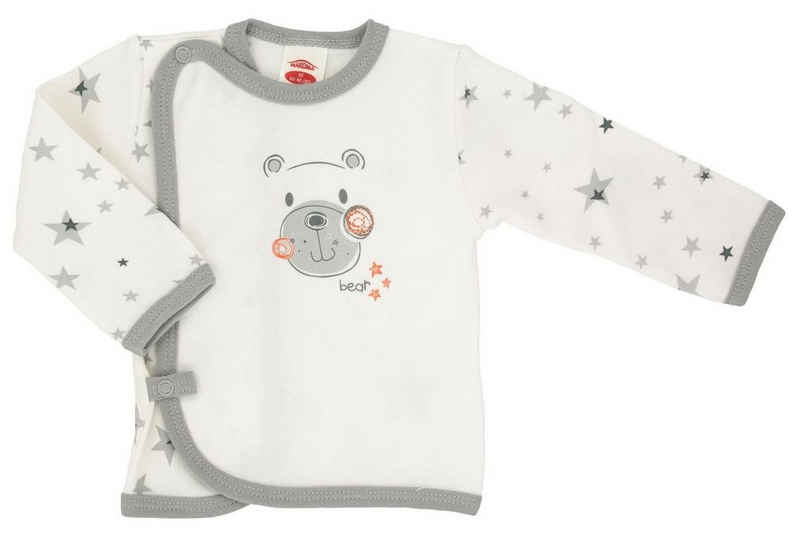 Makoma Langarmshirt Baby Wickeljacke Sweatshirt Flügelhemd Neutral für Jungen & Mädchen (1-tlg) 100% Baumwolle