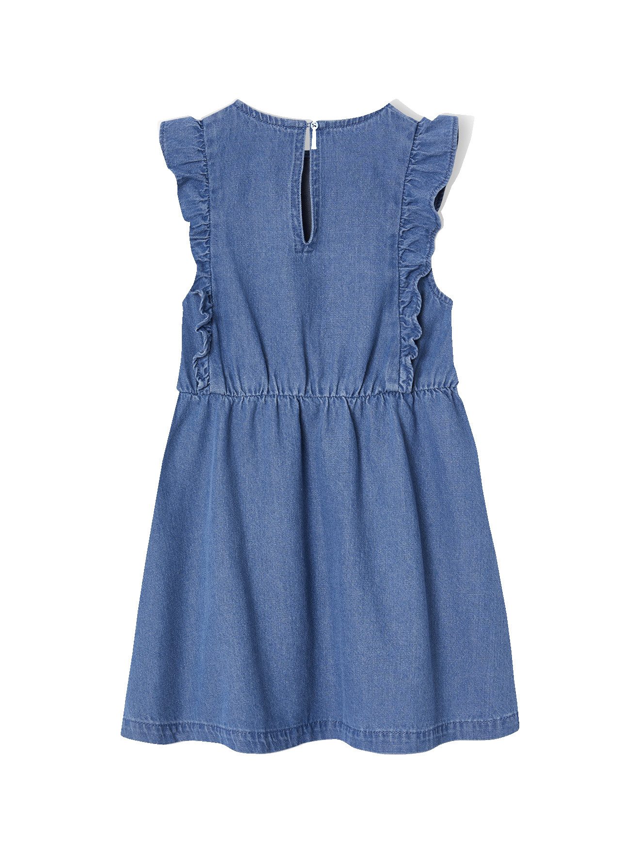 vertbaudet Minikleid Mädchen Jeanskleid mit Volants