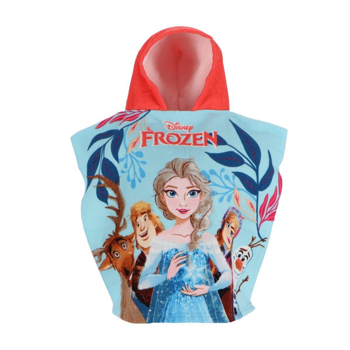Disney Frozen Badeponcho Kinder Hoody Towel aus Microfaser Badeponcho mit Kapuze, 50x50 cm