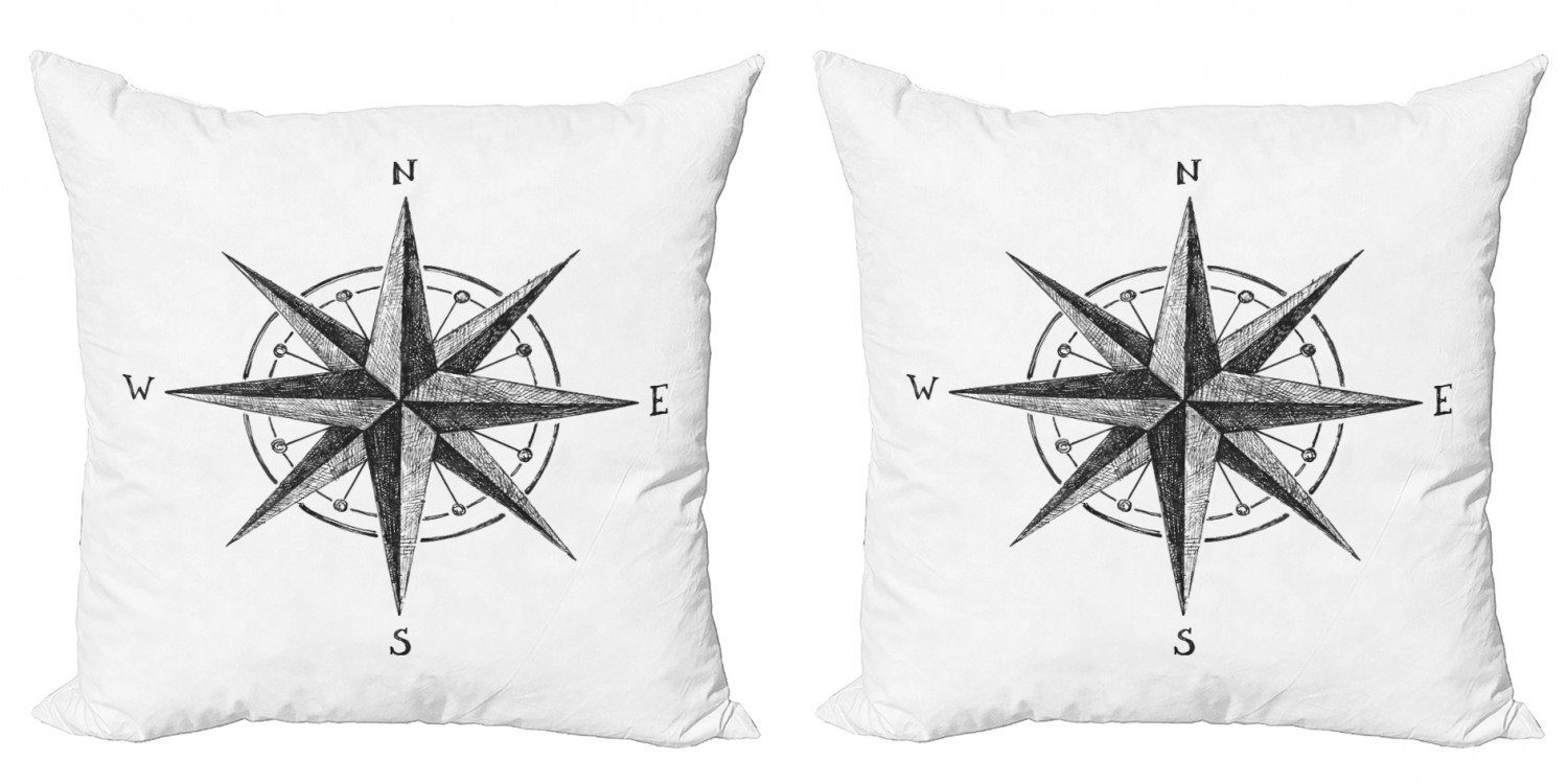 Sail Kompass Doppelseitiger Stück), Modern Accent Digitaldruck, (2 Kissenbezüge Seamanship Abakuhaus