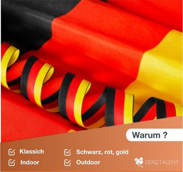 Dekotalent® Luftschlange 8x Luftschlangen Deutschland schwarz-rot-gelb Party Deko Fußball WM EM