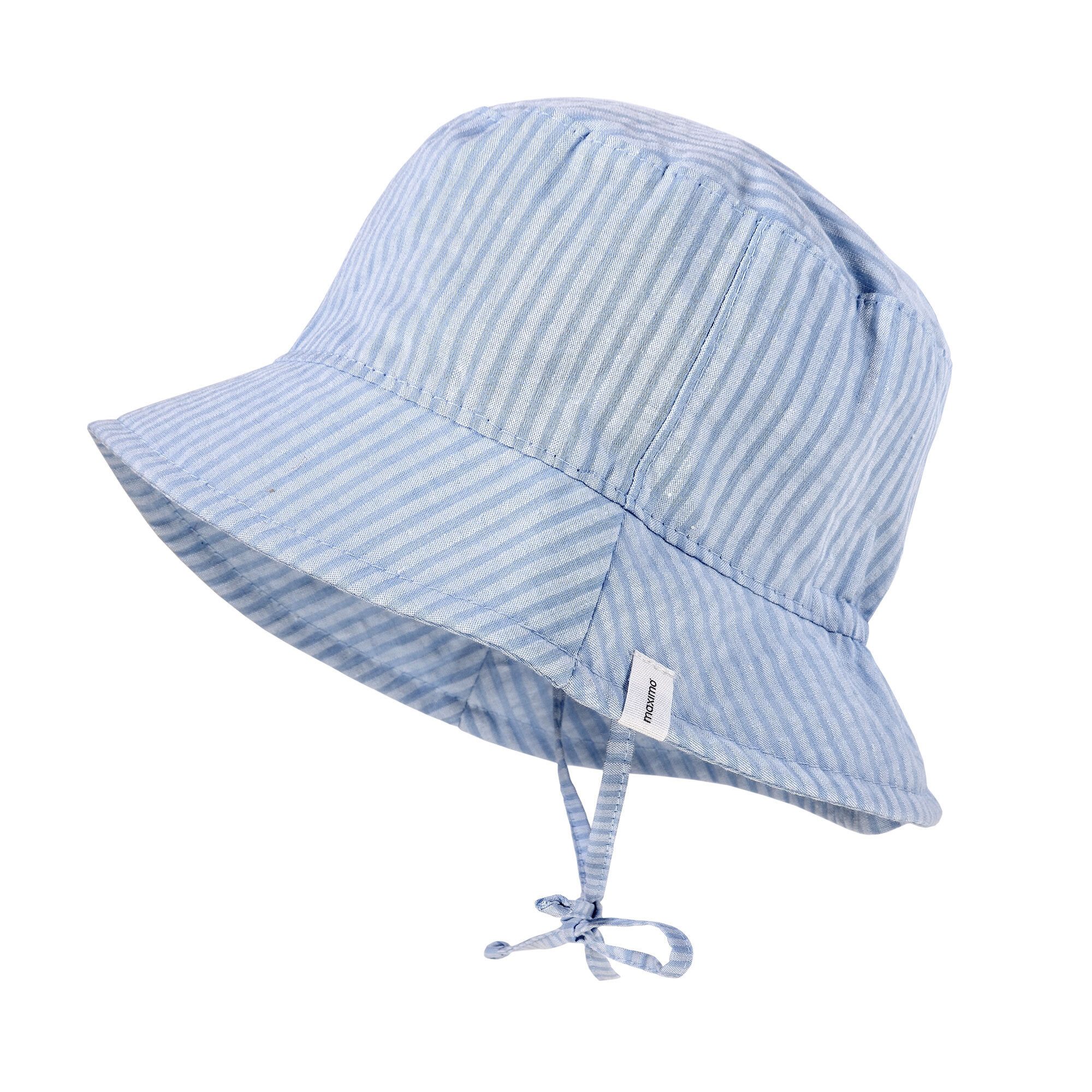 MAXIMO Fischerhut BABY-Hut, Seersucker, Streifen doppelt, Bindeband, UV (1-St) Seersucker