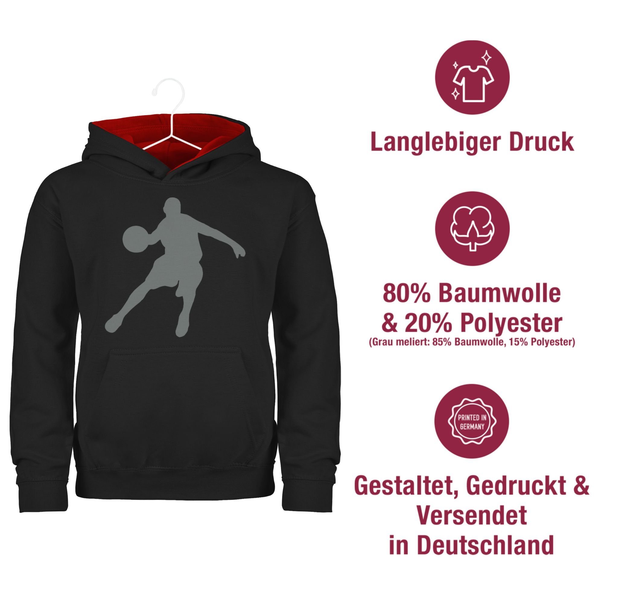 Shirtracer Hoodie Basketballspieler I Geschenk Basketball Fans I Geschenk für Basketball Kinder Sport Kleidung