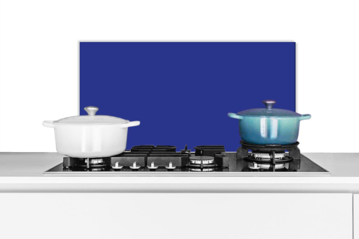 MuchoWow Küchenrückwand Blau - Einfarbig - Dunkelblau, (1-tlg), 60x30 cm, Wandschutz, gegen Fett und Schmutzflecken für Küchen