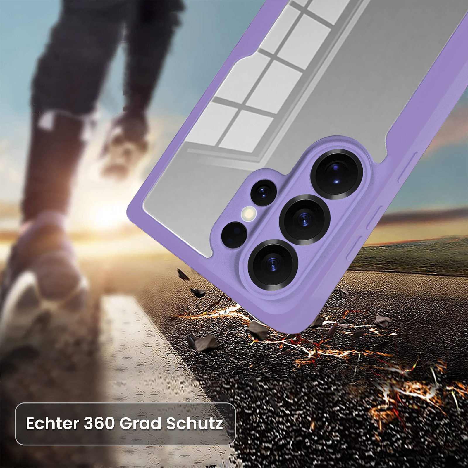 Tec-Expert Handyhülle 360 Grad Handy Hülle für Samsung Galaxy S26 Ultra, Rundum Schutz Cover Case Bumper robust Vollschutz