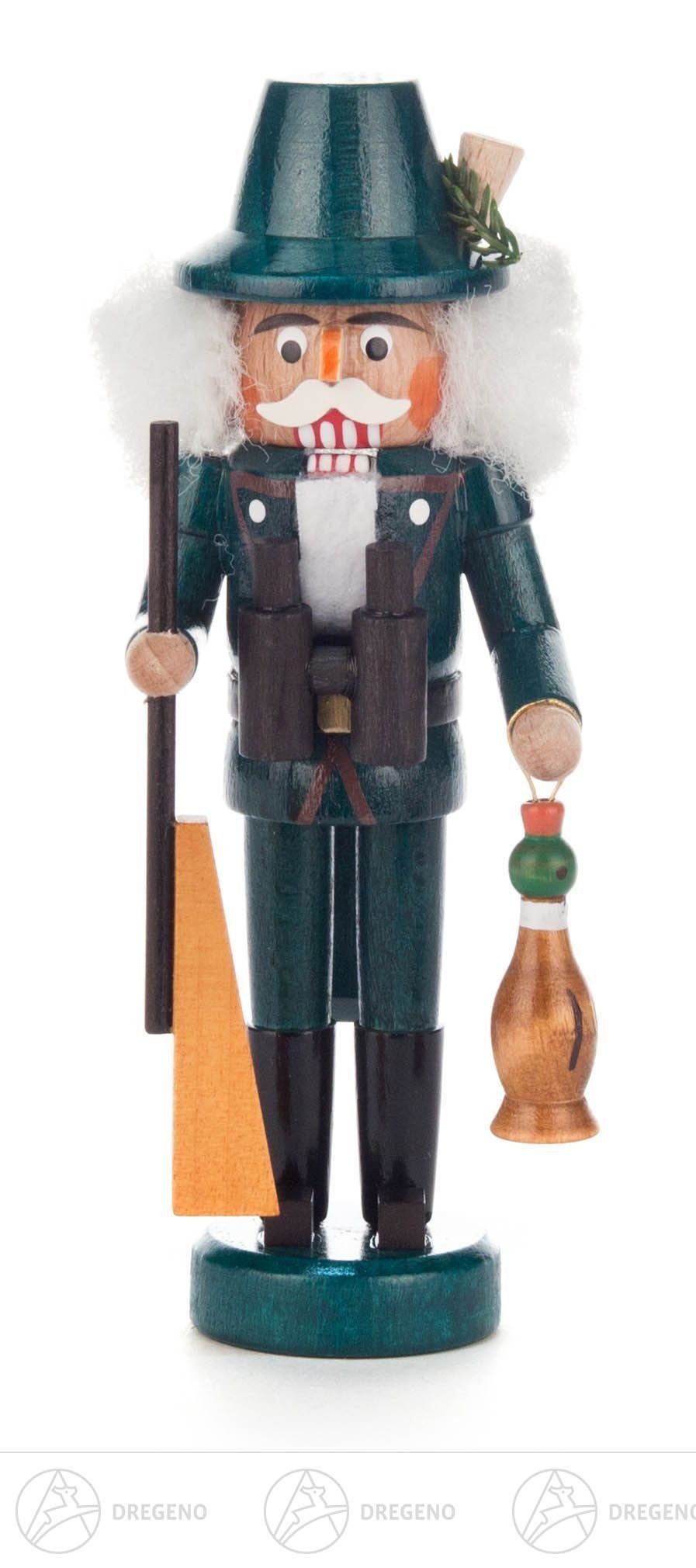 Dregeno Erzgebirge Nussknacker Nussknacker Jäger grün mit Gewehr und Ente Breite x Höhe x Tiefe 5