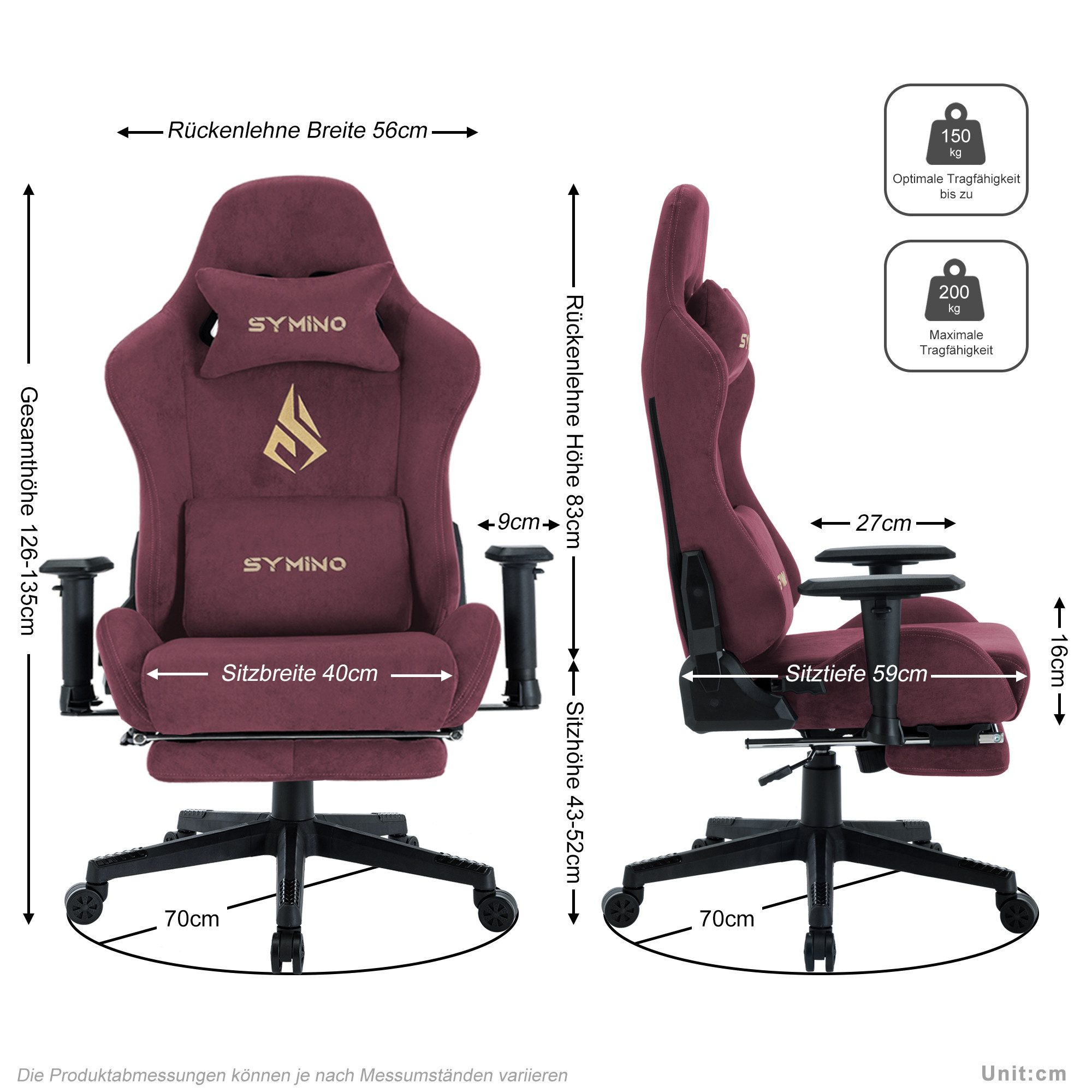 symino Gaming-Stuhl Drehstuhl, verstellbare Armlehnen und günstig online kaufen