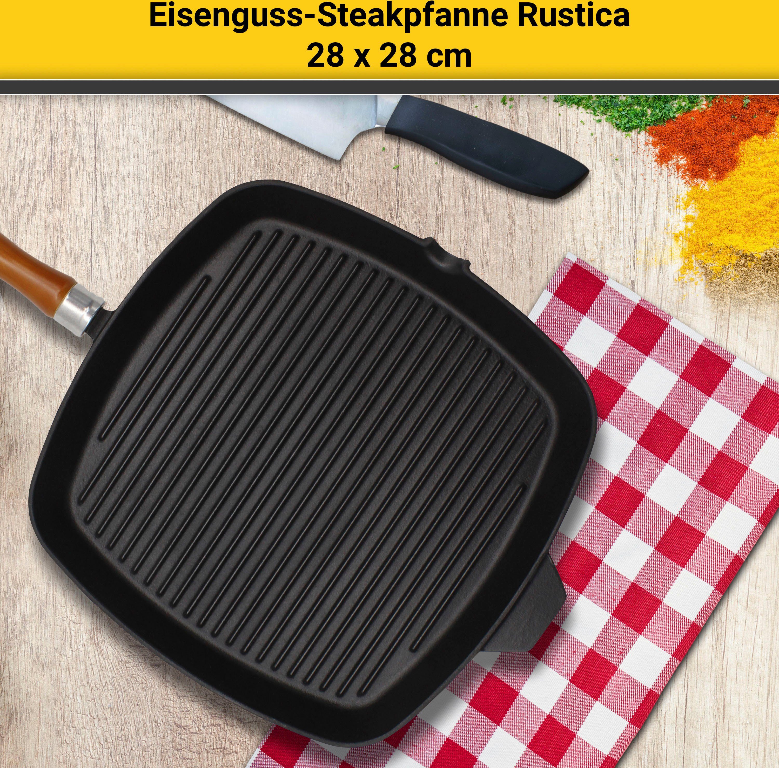 Krüger Steakpfanne Rustica, Aluminiumguss (1-tlg), cm, Induktion 28x28