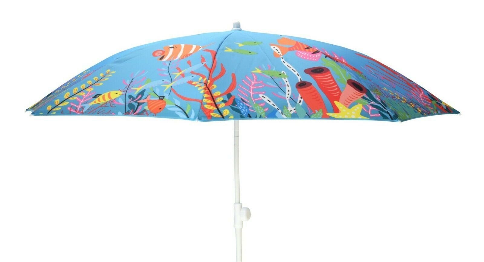 Meinposten Sonnenschirm Strandschirm Balkonschirm UV-Schutz 40+ Schirm blau  bunt Ø 155 cm, abknickbar, höhenverstellbar