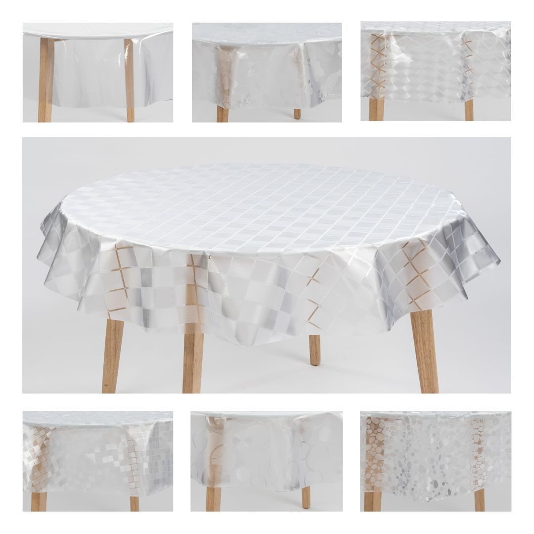 laro Tischdecke Tischdecke rund transparent – PVC, wasserdicht, Ø 140 cm