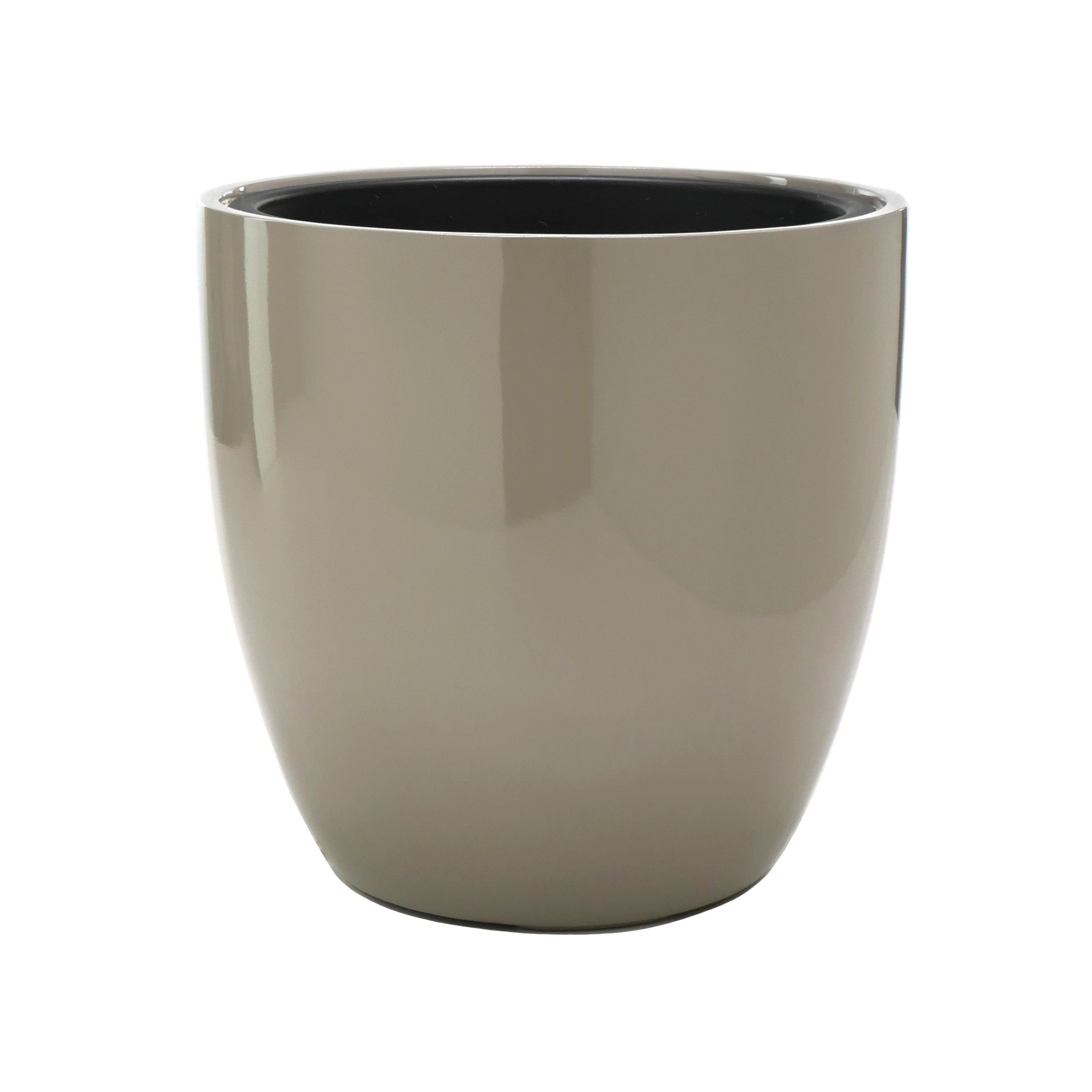 Flingora Pflanzkübel Faye, mit Einsatz - Fiberglas - Indoor & Outdoor - Taupe - Ø 40 cm