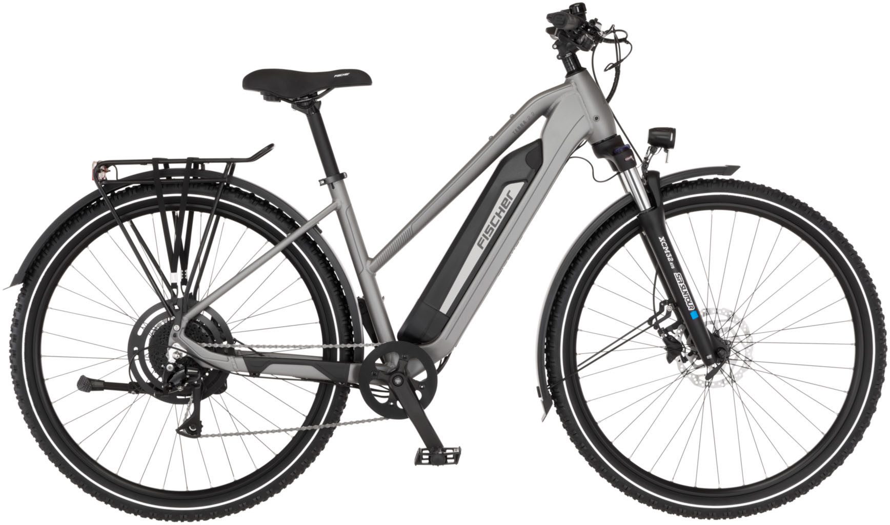 FISCHER Fahrrad E-Bike ATB TERRA 2.2 688 ACTIVE, 8 Gang Shimano ACERA Schaltwerk, Heckmotor, 688 Wh, (mit Akku-Ladegerät, mit Werkzeug), Pedelec, Elektrofahrrad für Damen und Herren