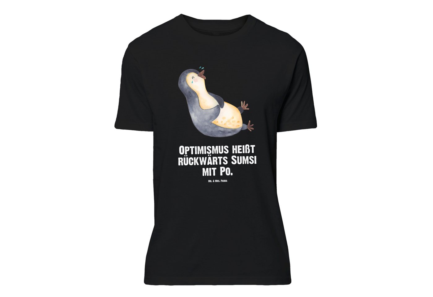 Mr. & Mrs. Panda T-Shirt Pinguin Lachen, Größe XXL T-Shirt, Schwarz, Lol, Haha, Humor, Pinguin (Packung) Shirt Fröhlichkeit Lol