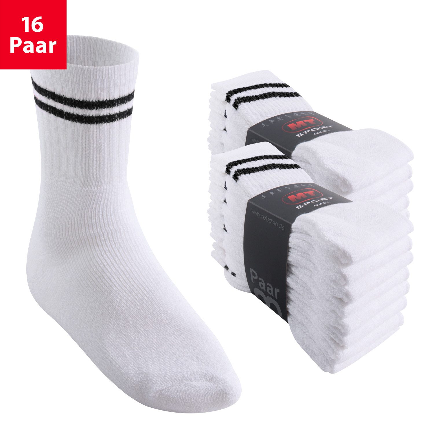 MT Tennissocken 8 Paar, 16 Paar Tennissocken für Damen & Herren (16-Paar)