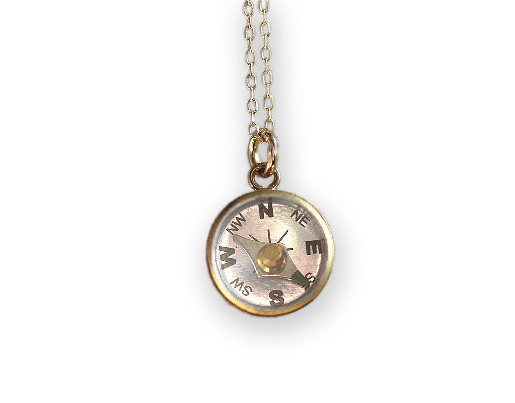 Villa Sorgenfrei Schmuckmanufaktur Silberkette Kleine Kompasskette gold. Fu günstig online kaufen