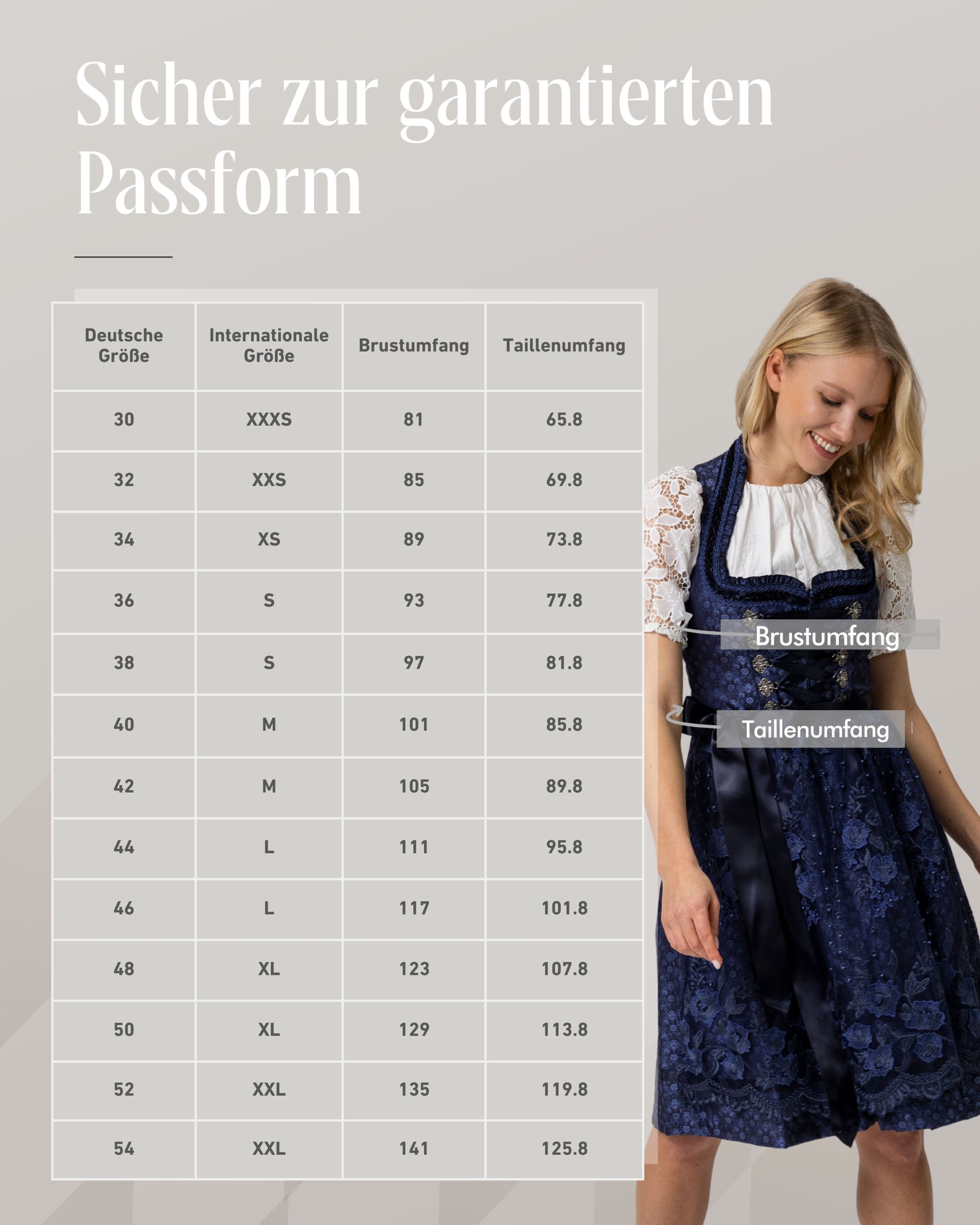 Nübler Trachtenkleid Dirndl midi Coro in Dunkelblau von Nübler - Rocklänge 60 cm