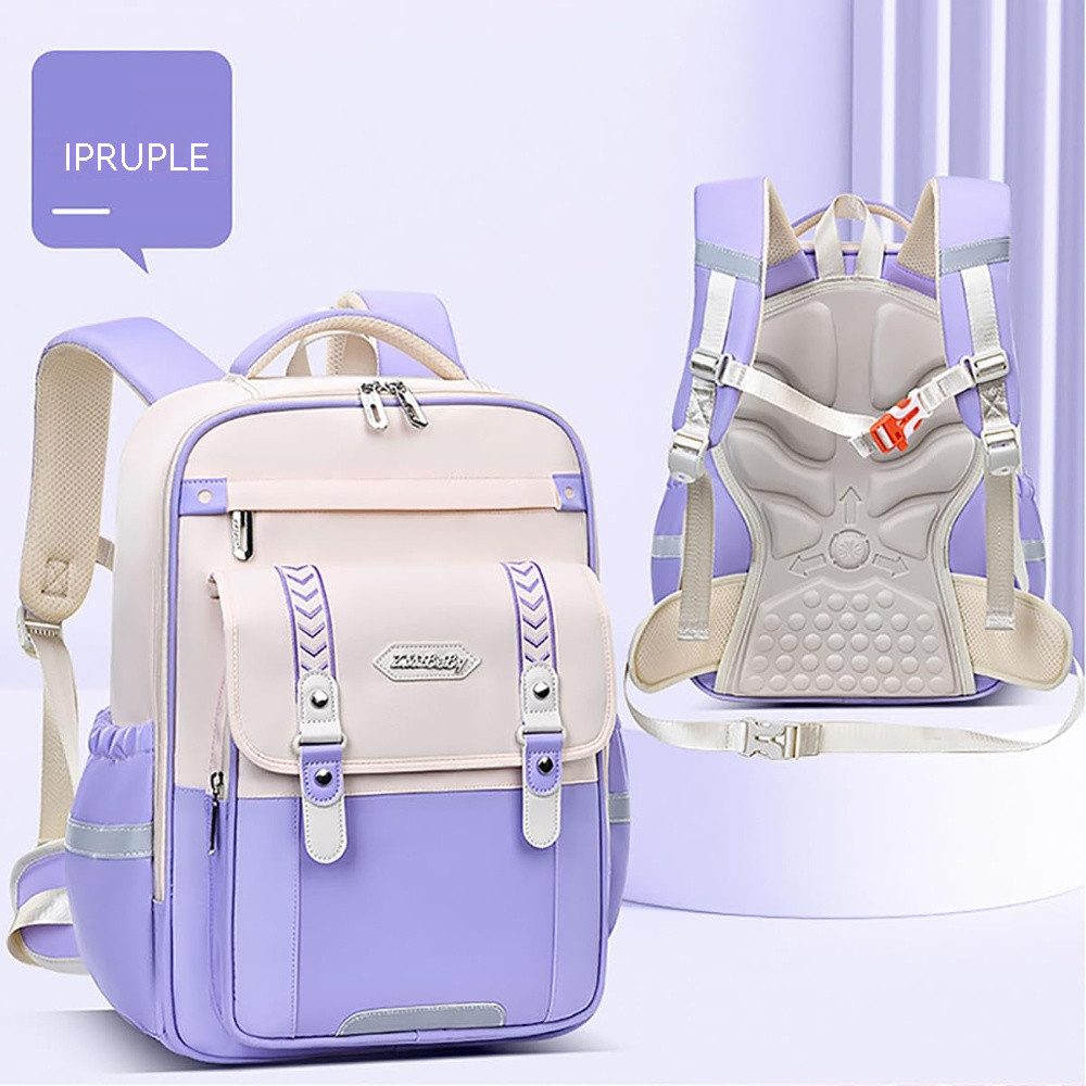 Blusmart Schulrucksack Ergonomischer Schulranzen für Grundschüler (Bequeme Rückenstütze, reflektierende Streifen, Wasserdichtes Design, Mehrere Fächer), Für alle Altersgruppen geeignet