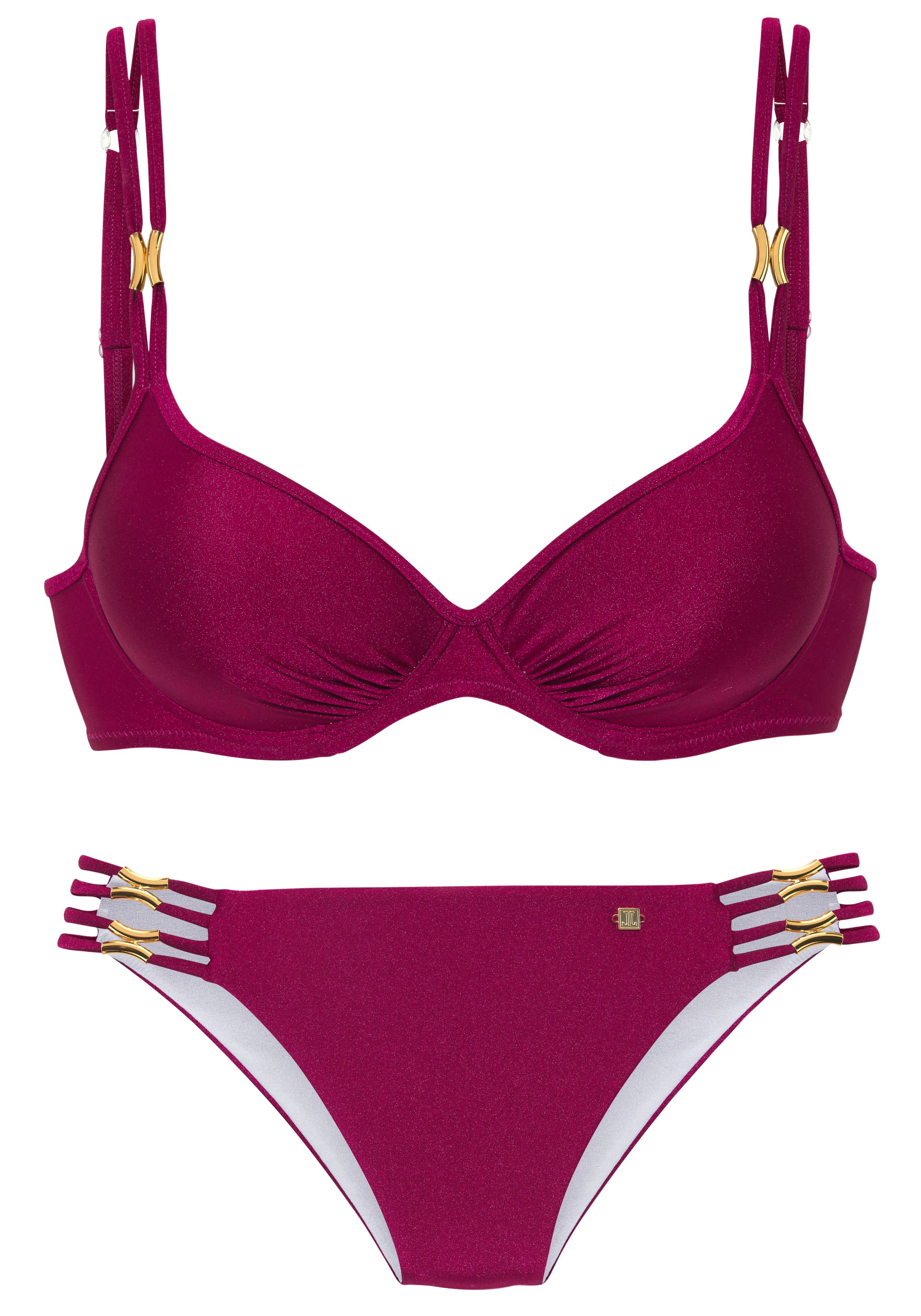 JETTE Bügel-Bikini Giulia mit goldfarbener Glanzbeschichtung und Accessoire günstig online kaufen