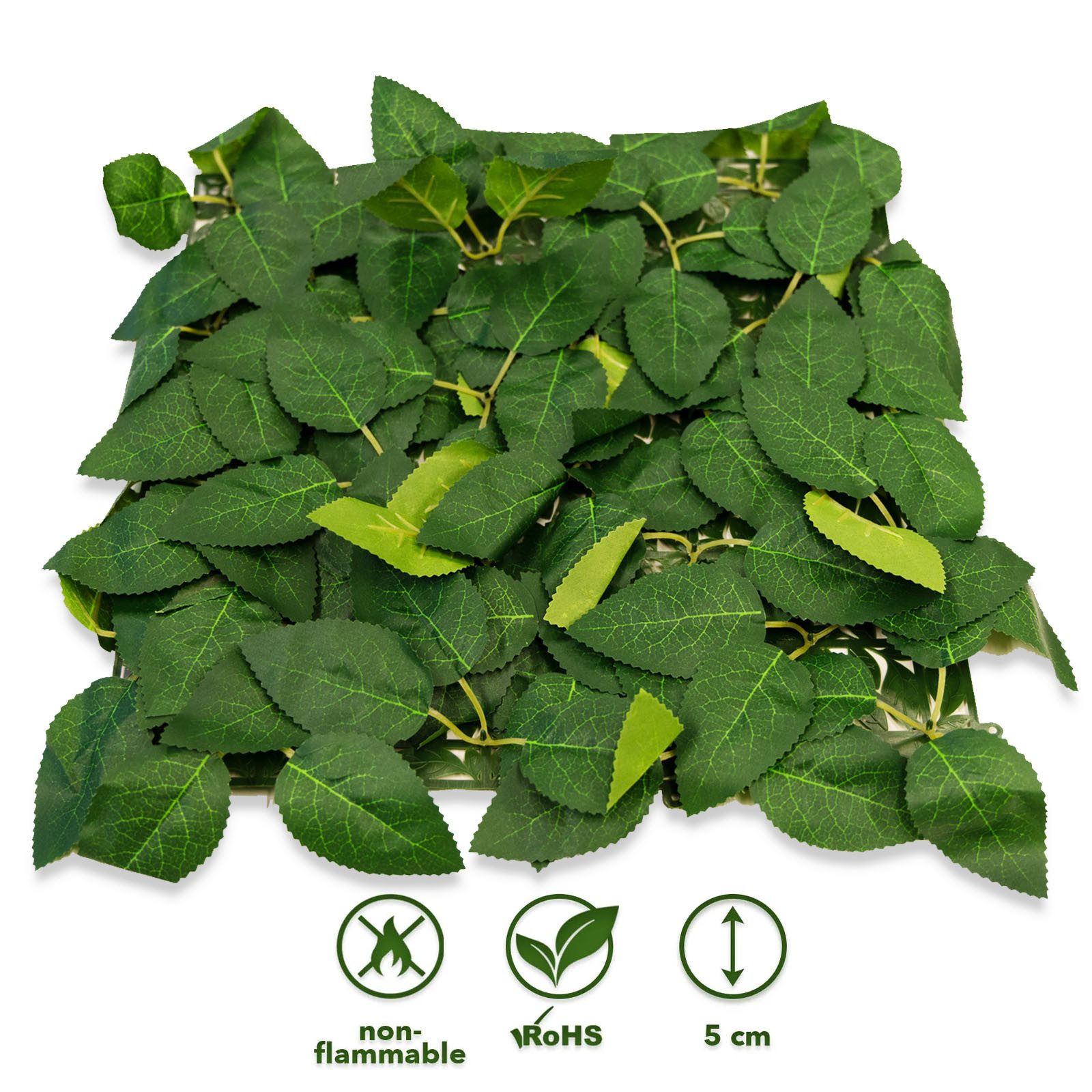 Kunstpflanze Pflanzenwand Roseleaf, Elegante Wandgestaltung, Kubus, Einfach mit anderen Modulen der gleichen Größe kombinierbar