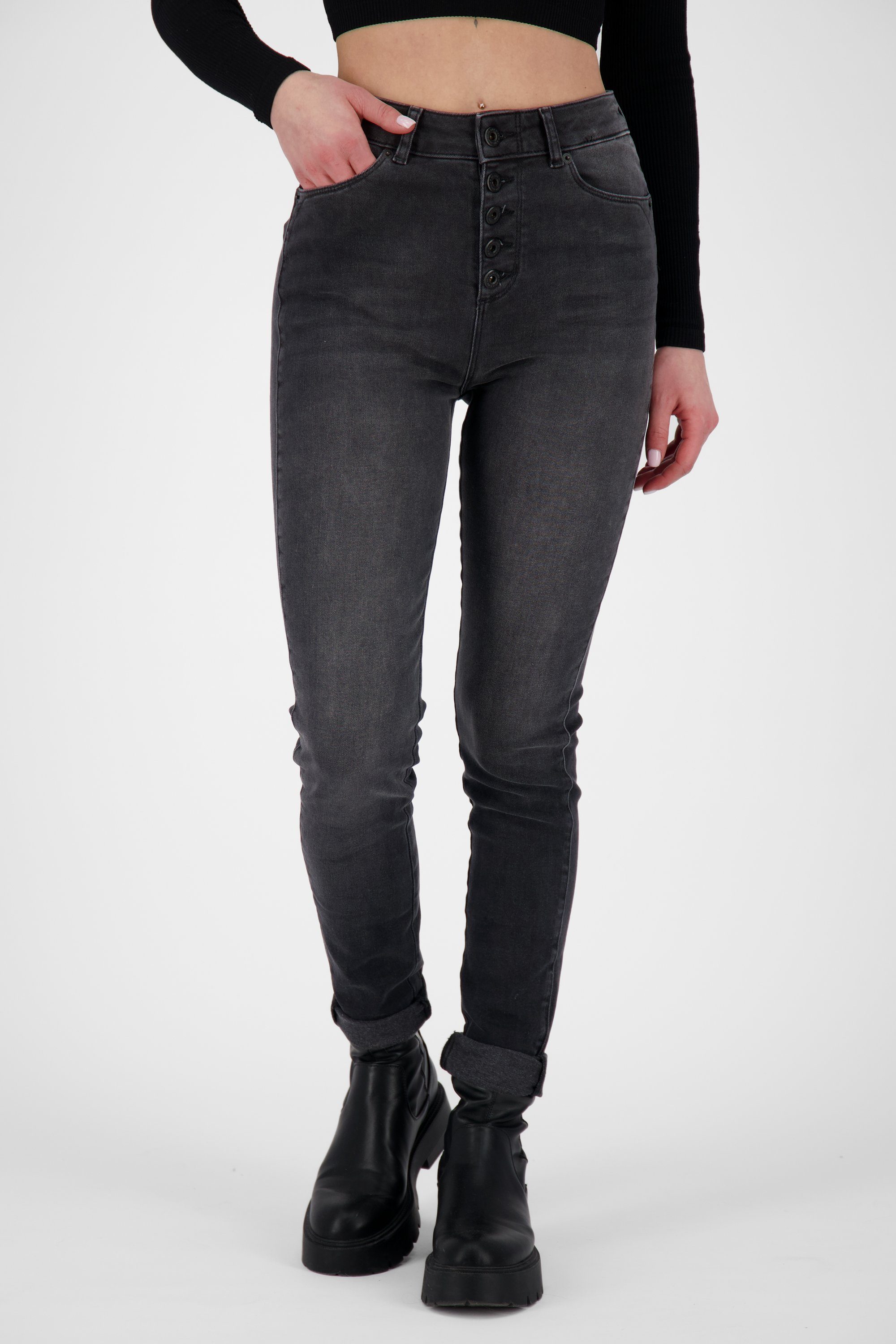 Alife & Kickin Mom-Jeans LeonoraAK DNM Q Pants Damen Jeanshose black denim washed | Mom-Jeans