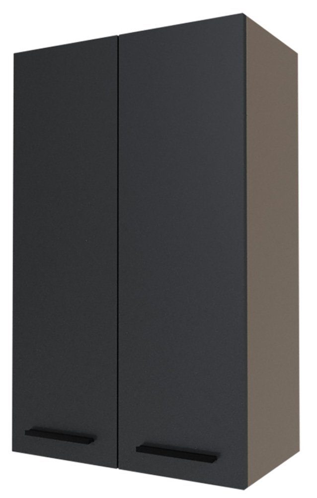 Feldmann-Wohnen Klapphängeschrank Bonn Hängeschrank) schwarz XL wählbar 80cm 2-türig 80cm Front- und matt (Bonn, Korpusfarbe