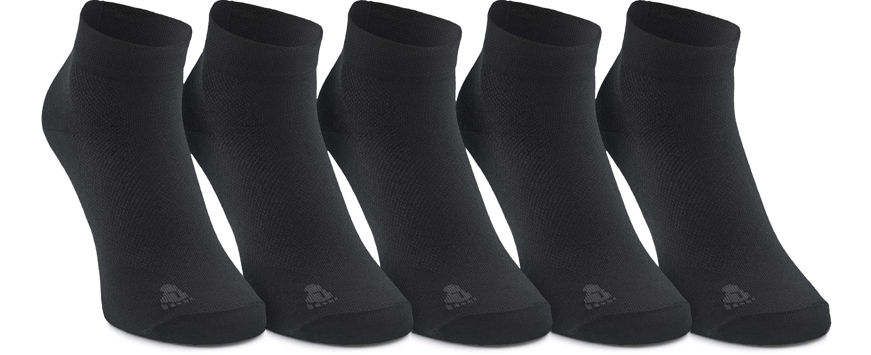 Ladeheid Socken Unisex 5 Pack Socken aus Baumwolle LASS0002 Schwarz