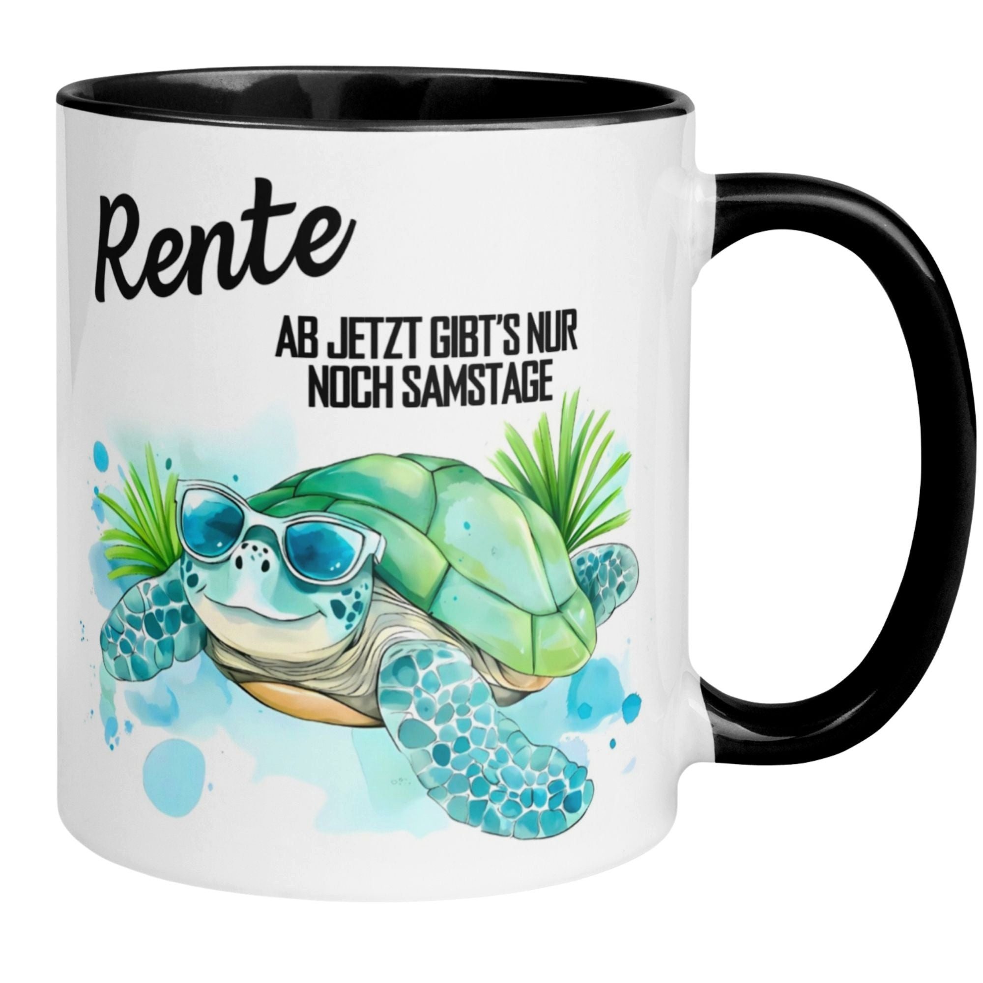 Momentals Tasse Rente – „Ab jetzt gibt’s nur noch Samstage“ – Rentenbeginn Mann Frau, Gratis Versand · Links-&Rechtshänder · Spülmaschinenfest