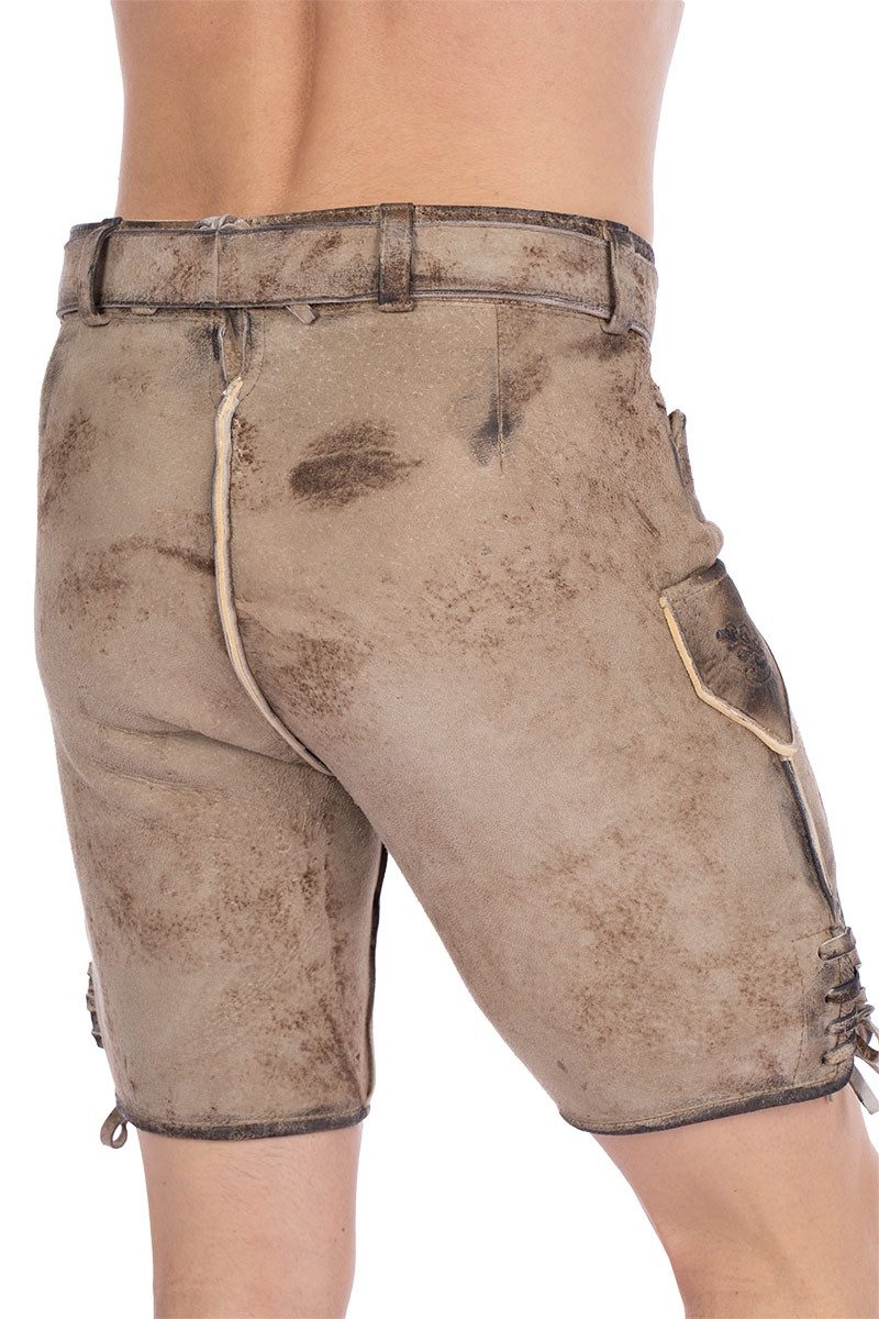 Maddox Trachtenlederhose Lederhose Herren kurz - HARTSEE - beige/schwarz