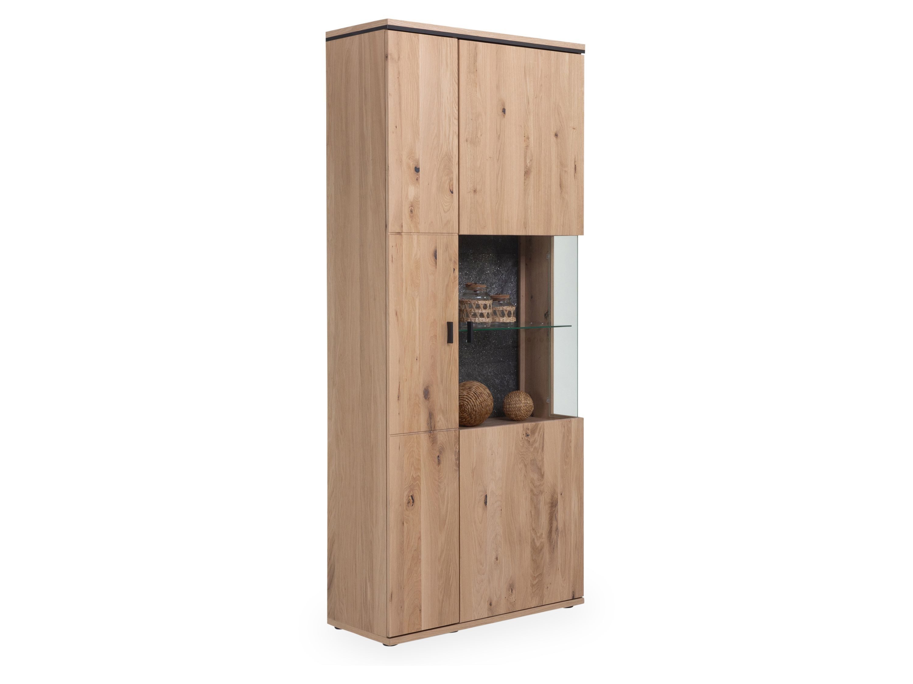 HARPER Vitrine Vitrine HARPER IPPY BHT 90x209x37 cm braun Glasschrank